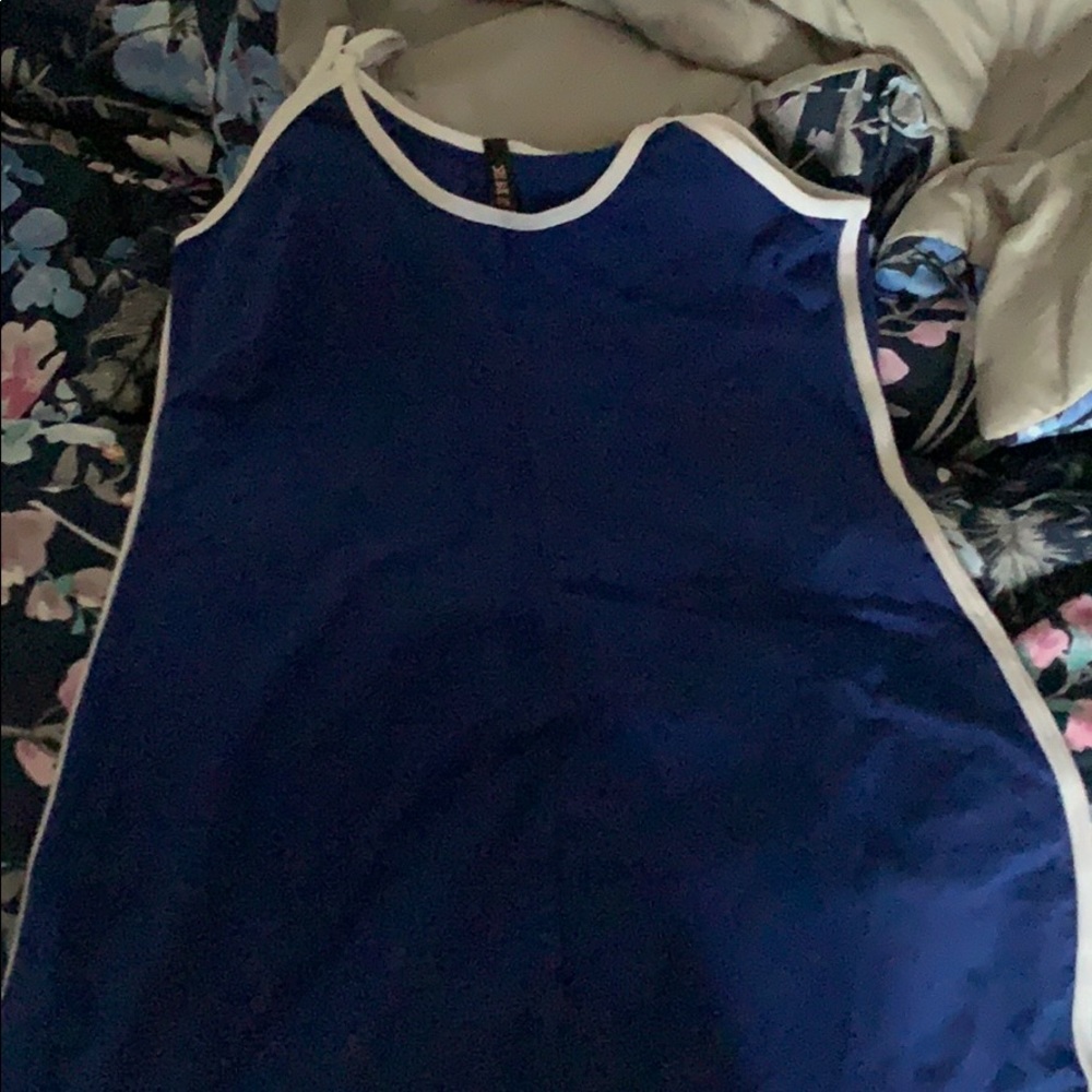 Blue and white romper